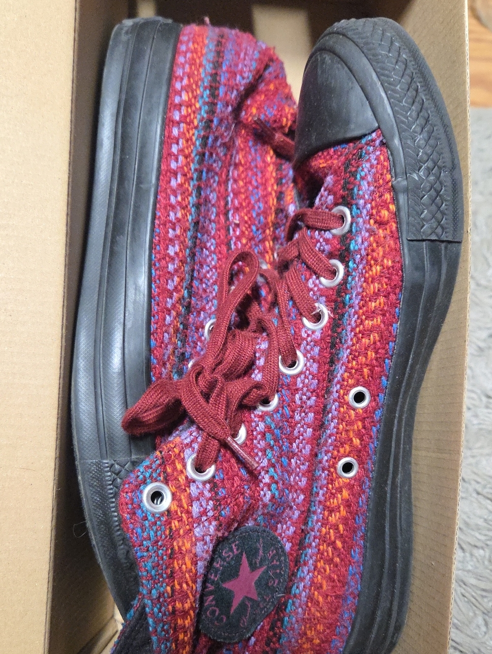 Converse Multi-Color Knit Low-Top Sneakers with Black Trim